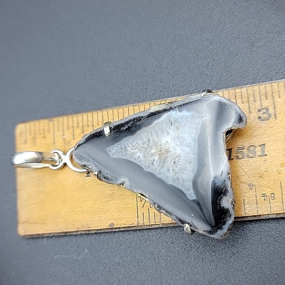 Solar Quartz 925 Sterling Silver Unisex Necklace Large Pendant & Bale EUC - Picture 6 of 8